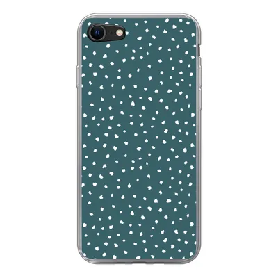 Produktbild von MuchoWow® Handyhülle Schutzhülle Hülle für iPhone 7 Polka dots - Weiß - Grün Silikon Softcase Handy Hülle - Kartenhalter