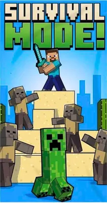 Produktbild von Minecraft Badetuch Strandtuch - Kinder Strandlaken 70 x 140 cm aus Baumwolle