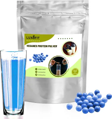 Produktbild von Kaugummi Blau Veganes Protein Eiweiß Pulver Zuckerfrei 1 kg