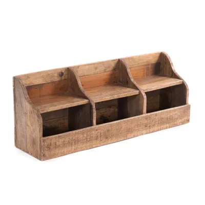 Produktbild von WANDREGAL "STORAGE 60" | Mahagoni Holz, 3 Fächer | Aufbewahrungsregal