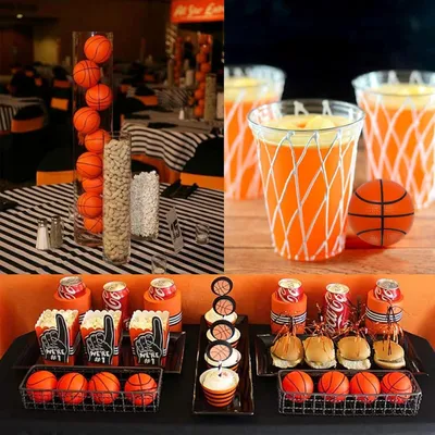 Produktbild von Stressbälle - Set von 12 - 6,3 cm - Mini-Übungsbälle aus Schaum - Anti-Stress-Bälle - Softbälle - Basketball-Thema
