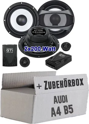 Produktbild von Heck Lautsprecher - Crunch GTi6.2C - 16,5cm Einbauset passend für Audi A4 B5 Limousine - justSOUND