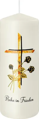 Produktbild von Trauerkerze "Ruhe in Frieden" Elfenbein 200 x Ø 78 mm