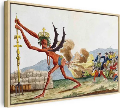Produktbild von Italienischer Leinwand Leinwandbild - Caricature of the English Government (Jacques-Louis David) 120x80 cm Reproduktionen l-E-12407-b-a