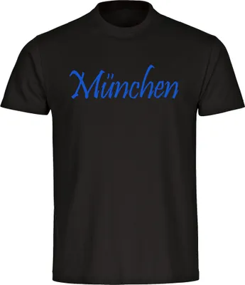 Produktbild von multifanshop Herren T-Shirt - München blau - Schriftzug, schwarz, Größe 5XL