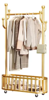 Produktbild von Kleiderständer, Schwerlast, Rollendesign, Gold, Breite 80cm-b