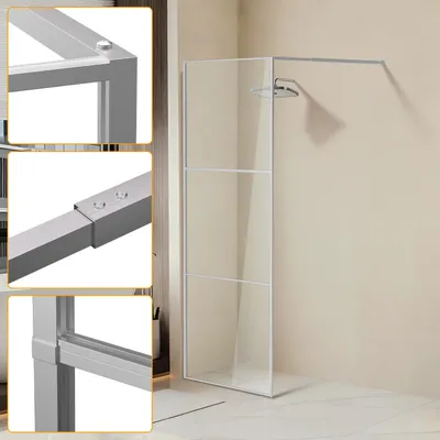Produktbild von Jayseuw Duschabtrennung 80X200cm Duschwand für Dusche Walk-In Dusche ESG-Sicherheitsglas 5mm Silber
