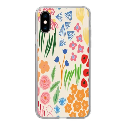 Produktbild von MuchoWow® Handyhülle Schutzhülle Hülle für iPhone X Blumen - Muster - Feldblumen Silikon Softcase Handy Hülle - Handyhülle