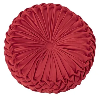 Immagine prodotto di Cuscino rotondo, in velluto, rosso, 38x10 cm