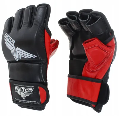 Produktbild von Beltor MMA Pride Trainingshandschuhe Leder Schwarz-Rot M
