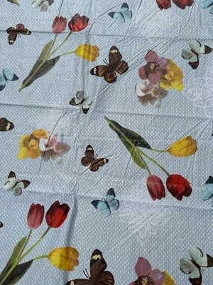 Produktbild von Abwaschbare Vinyltischdecke mit Blumen und Schmetterlingen 200 x 140 cm