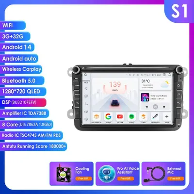 Productafbeelding van Android Autoradio - Multimedia Speler - CarPlay Systeem - GPS Navigatie - Auto Stereo - 8-Inch HD Touchscreen