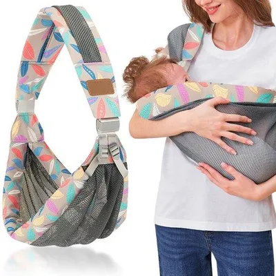 Immagine prodotto di Marsupio ergonomico regolabile Unyqoos® – 100% cotone e tessuto a rete 3D traspirante, chiusure doppie per una maggiore sicurezza, seduta ampia e confortevole per i fianchi