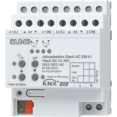 Obrázok produktu pre Kryt pohonu žalúzií KNX – 2-kanálový pohon rolety KNX 2502 REGHE