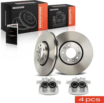 Productafbeelding van Frankberg 2x remklauw + 2x remschijf voor voor Fiat Citroën Peugeot Toyota