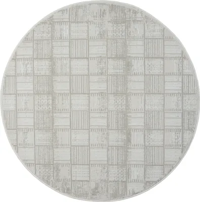 Produktbild von MY-RUG Teppich,Tilda, 120x120, Kurzflor-Teppich, creme weiß, weich, gemütlich, mit schönem Muster, flachgewebt, rund