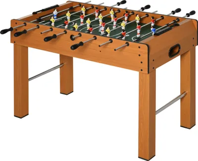 Produktbild von HOMCOM Professioneller Kickertisch aus Holz für Kinder und Erwachsene, Kickertisch mit 8 Stangen und 2 Bällen für Zuhause oder Spielzimmer, einfach zu montieren, 122 x 61 x 80,7 cm, Natur