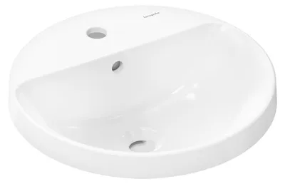 Obrázek produktu pro hansgrohe Xuniva S vestavné umyvadlo, s přepadem, 1 otvor pro baterii, 450x450mm, bílé, 60159450