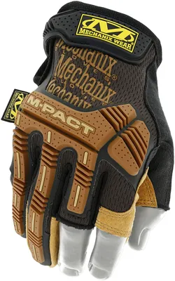 Framer-Handschuhe, Leder, vingerloos, Gr. M, braun/schwarz