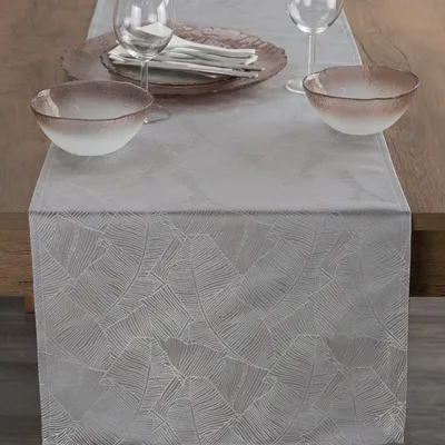 Zdjęcie produktu dla Eurofirany 440393, Prostokątny, Srebrny, Poliester, Bieżnik, Kwiatowy wzór, 40 x 140 cm
