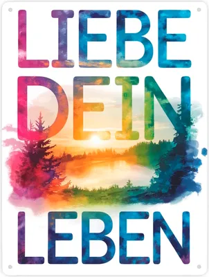 Produktbild von Liebe dein Leben Metallschild XXL in 28x38 cm Aquarell Design
