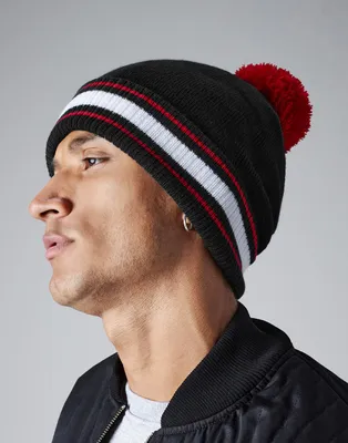 Produktbild von Beechfield B472 | Stadium Beanie - Farbe: French Navy/White - Größe: One Size