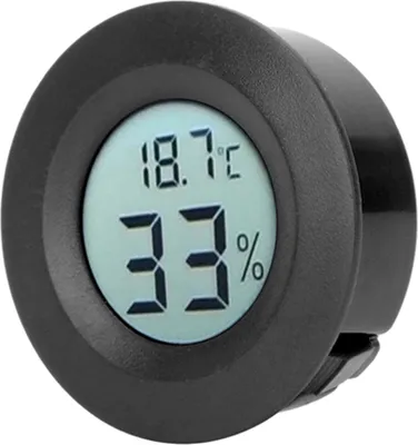 Obrázok produktu pre Mini kruhový vstavaný digitálny LCD teplomer vlhkomer merač vlhkosti teploty vnútorný čierny