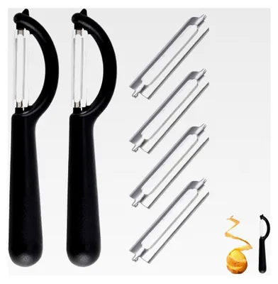 Produktbild von 2er Set P-Sparschäler mit 4 Ersatzklingen aus Edelstahl