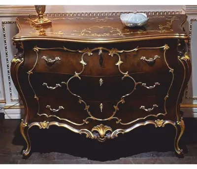 Image de Casa Padrino Commode baroque de luxe avec 3 tiroirs brun / or 123 cm - Italy