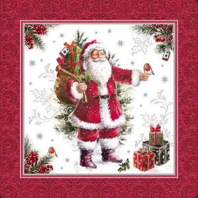 Produktbild von 300 Servietten, 3-lagig 1/4-Falz 40 cm x 40 cm HoHoHo