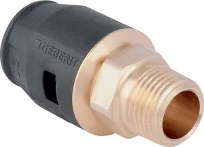 Produktbild von Geberit bergang PushFit d= 20mmxR 1/2, mit Außengewinde, Rotguss