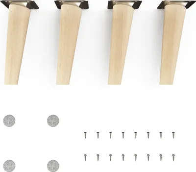 Produktbild von 4x sossai Holzfüße rund - schräge Ausführung 15cm Buche Naturbelassen