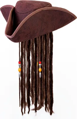 Produktbild von Piratenhut mit langen Dreadlocks
