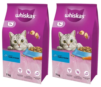 Zdjęcie produktu dla Whiskas Adult 2x7kg Sucha Karma Pełnoporcjowa Dla Dorosłych Kotów Z Tuńczykiem