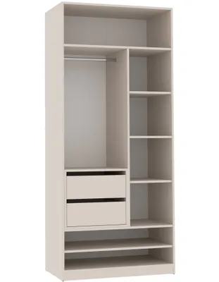 Produktbild von Marmex TRES SET13 offener Kleiderschrank mit Kleiderbügeln, Ablagen, Schubladen, 90x206x51 cm, graubeige cashmere