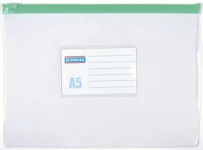 Obrázok produktu pre DONAU 1797001PL - 00, zips, PVC, formát A5, priehľadný