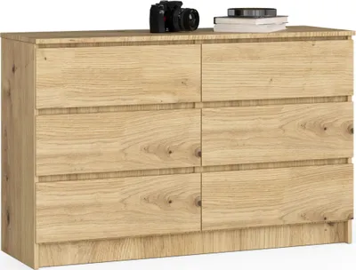 Image de Akord Buffet 6 Tiroirs Chêne Artisan 120X40X77