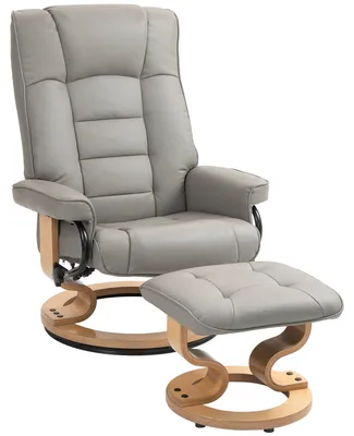 Productafbeelding van HOMCOM relaxfauteuil met voetenbank, draaibaar, tv-stoel met ligfunctie, kunstleer