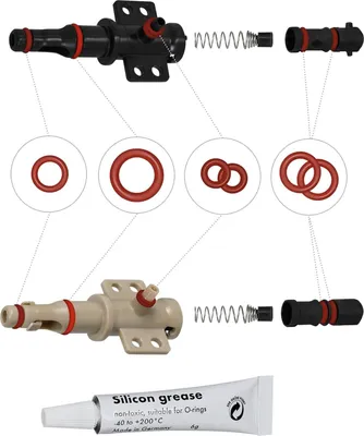 Produktbild von 6 x O-Ringe + 6g Diamant Silikonfett Type2, Wartungssatz Dichtungen O-Ring für Supportventil Auslaufventil Auslaufstutzen passend für Philips Saeco