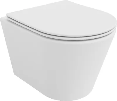 Image de Mexen Rico Cuvette de WC sans rebord avec plaque mince à chute lente, duroplast, blanc mat - 30724001