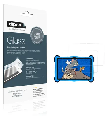 Produktbild von 2x Schutzfolie für EagleSoar E-764-EEA-P - Anti-Shock 9H Folie dipos Glass Kunststoffglas