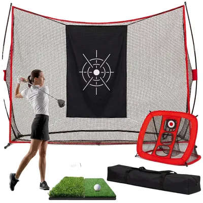 Immagine prodotto di Rete da allenamento per golf, costruzione robusta, set completo per l'allenamento, dimensioni 3 x 2,1 metri