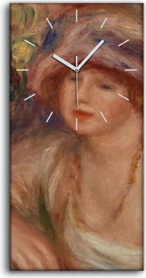 Produktbild von Wanduhr Uhr Wandbild Leinwand 30x60 Malerei Abstrakte Frauen Blumen Kunst - weiße Hände