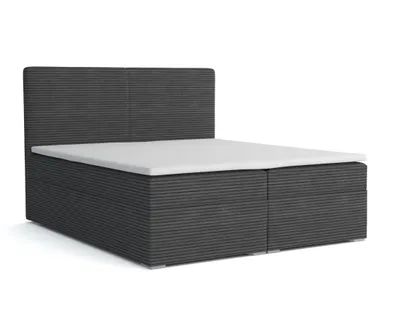 Produktbild von Boxspringbett LORD 160x200 Anthrazit Boxspring Komplettbett Polsterbett Taschenfederkern-Matratzen H4 ganz in Cord Cord-Samt inkl. Bettkasten Topper