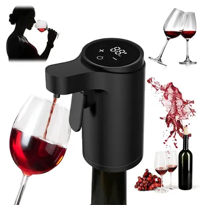 Produktbild von Elektrischer Weinausgießer mit Weinbelüfter, automatischer Weinspender mit Dosierfunktion 1-600ml, für Rotwein, Weißwein & Spirituosen
