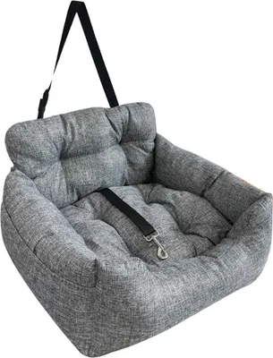 Produktbild von Autositz fuer Hunde mit Sicherheitsgurt, Auto-Sitzerhoehungen fuer kleine/mittelgrosse Hunde oder Katzen, universelles, bequemes Hundebett fuer Auto und Zuhause