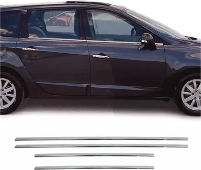 Zdjęcie produktu dla Listwy okienne do Renault Grand Scenic 2009-2013 stal nierdzewna chrom 4x