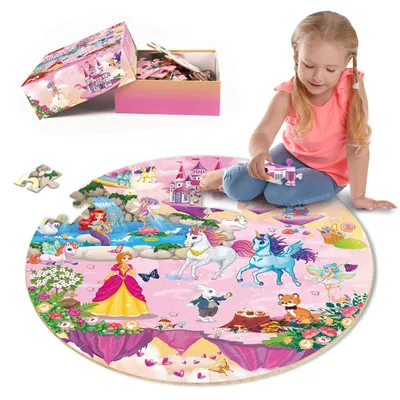 Imagen del producto de Grandes rompecabezas de madera con temática de unicornios para niños
