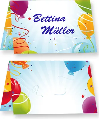 Produktbild von Tischkarten Geburtstag Luftballons (100 Stück) Tischkärtchen, bedruckbar / beschreibbar