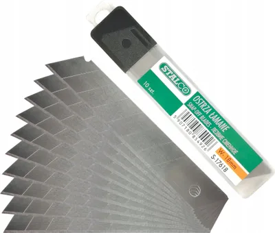 A stack of snap-off blades in a plastic case.